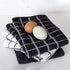 Ritz Premium 100% Cotton Terry Check Kitchen Dish Towels - Highly Absorbent, Super Soft, Long-Lasting, 25"x15", 3-Pack, Black...