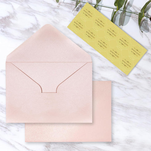 50pcs A7 Pearl Envelopes Slight Shimmering Wedding Envelopes, Perfect for 5 x 7 inch Wedding Invitation Cards Graduation Birthday Greeting Cards T...