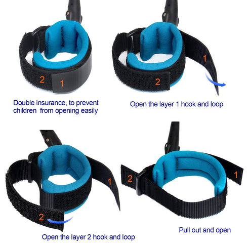 Anti Lost Safety Wrist Link Child Safety Harness Strap Rope Leash Walking Hand Belt Band Wristband(1.5m Blue)...