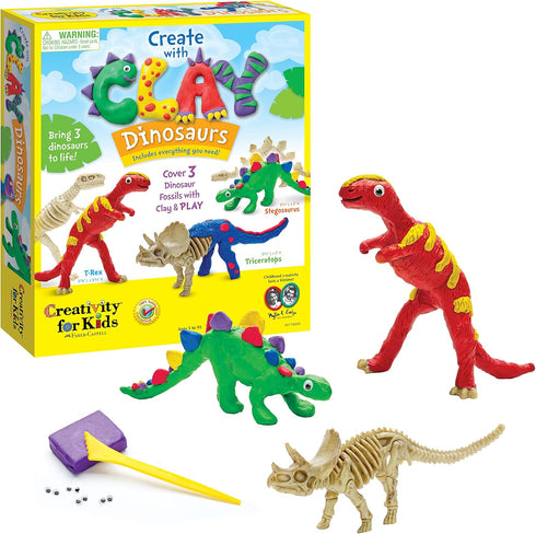 Creativity for Kids Create with Clay Dinosaurs - Build 3 Dinosaur Figures with Modeling Clay, small...