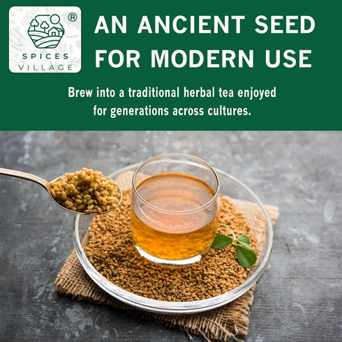 SPICES VILLAGE Fenugreek Seeds, 8 oz, Fenugreek Seeds for Hair Growth, All Natural Dried Indian Methi Seed for Cooking - Kosher Certified, Gluten ...