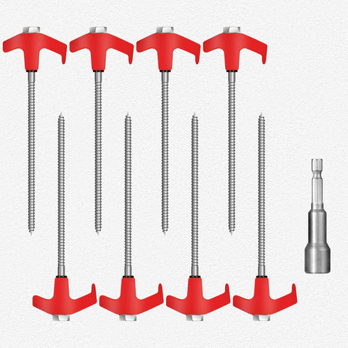 Tent Stakes Heavy Duty,8" Screw in Tent Stakes,8pc Ground Anchors Screw in with Hex Head Driver,Heavy Duty Threaded Tent Stakes,Tent Pegs Camping ...