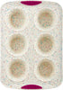 Trudeau Structure White Confetti Reinforced 6 Cup Jumbo Muffin Pan Silicone Bakeware...
