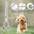 Dog Grooming Scissors 7.4" Thining Chunkers Shears Professional 440C Stainless Steel Pet Grooming Scissors with Offset Handle and Jewelled Screw, ...