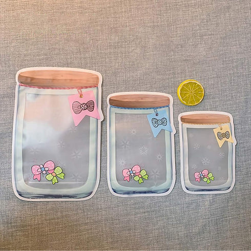 Enkrio 20 Pieces Reusable Mason Jar Zipper Bags, Refrigerator Organizer Stand-up Airtight Seal Saver Bags for Seeds Candy Biscuits Spices (20Large...