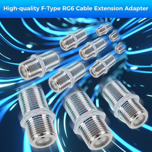 Coaxial Cable Connector 10 Pack?RG6 Female to Female Coax Cable Extender F-Type Adapter for TV Cables...