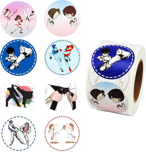 500 PCS Taekwondo Karate Stickers - Kung Fu Theme Party Supplies Decorations Birthday Baby Shower Party Favors Jar Containers Letter DIY Sticker L...