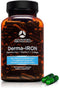 Derma-Iron Supplement for Women and Men - Iron blood builder pills for hair and skin with Collagen and natural Vitamin C, low iron and ferritin, t...
