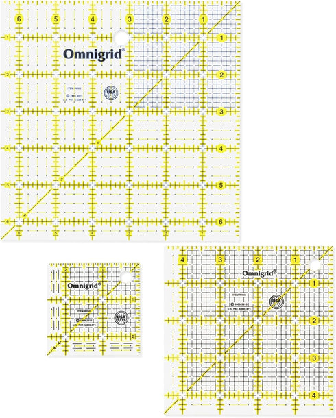 Omnigrid Square Value Pack Quilting Ruler, Clear...