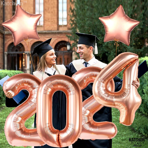 KatchOn, Rose Gold 2025 Balloons Graduation - Giant, 40 Inch | 2025 Rose Gold Balloons, Star Balloons | Grad Decorations Class of 2025 Balloons | ...