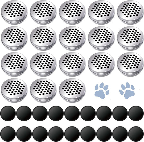 18 Pack Dog Scent Work Tins Training Kit Nose Work Magnetic Dots Scent Work Containers for Dogs Training Metal Box Smell Aluminum Cans with Lids (...