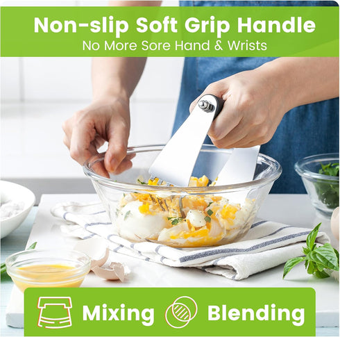 Spring Chef Dough Blender & Pastry Cutter Tool, Stainless Steel Pastry Blender & Bench Scraper for Pizza, Nut, Pie - Multipurpose Dough Cutter & S...
