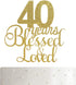 ALPHA K 40th Birthday/Anniversary Cake Topper – 40 Years Blessed & Loved Cake Topper with Gold Glitter...