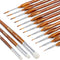DUGATO Miniature Detail Paint Brush Set 15pcs, Micro Detailing Brushes & Dry Brushes with Premium Bristle and Wood Handle, for Acrylic Oil Waterco...