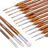 DUGATO Miniature Detail Paint Brush Set 15pcs, Micro Detailing Brushes & Dry Brushes with Premium Bristle and Wood Handle, for Acrylic Oil Waterco...
