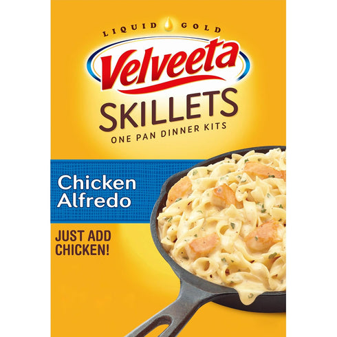 Velveeta Skillets Chicken Alfredo One Pan Dinner Kit with Cheese Sauce (Pasta & Seasonings, 6 ct Pack, 12.5 oz Boxes)...