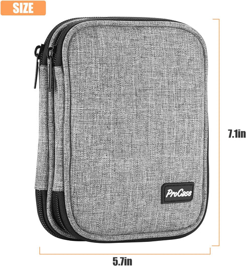 ProCase Crochet Hook Case (up to 6.5 Inches), Travel Organizer Zipper Bag for Various Crochet Hooks, Circular Knitting Needles and Other Accessori...
