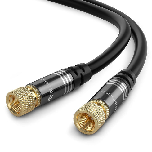 BlueRigger RG6 Digital Coaxial Audio Video Cable (10FT, Male F Type Connector, Triple Shielded) – Coax Cable for HDTV, CATV, DVB-T2/C/S, Modem, Ra...
