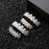 JINAO Grillz Grills for Your Teeth Simulated Diamond Teeth Grillz with Extra Molding Bars Included 18K Gold Plated All Iced Out Cubic Zirconia Gol...