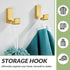 APLusee L Shape Bath Towel Hook 2 Pack, 304 Stainless Steel Coat Holder, Wall Mounted Storage Hanger for Bathroom Kitchen, Brushed Gold...