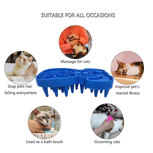 KIRTI Groom Brush,Massag Brush for Dogs, Cats, Small Animals and Pets with Short Hair Grooming Bathing Massaging and Deshedding Silicone Brush,Sof...
