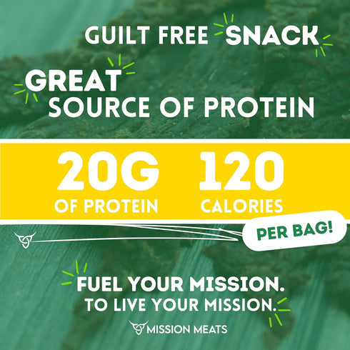 Mission Meats Beef Jerky from 100% Grass Fed & Pasture Raised Beef, Nitrate Nitrite Free, Paleo & Keto Friendly, Whole 30 Snacks, MSG Free, Gluten...