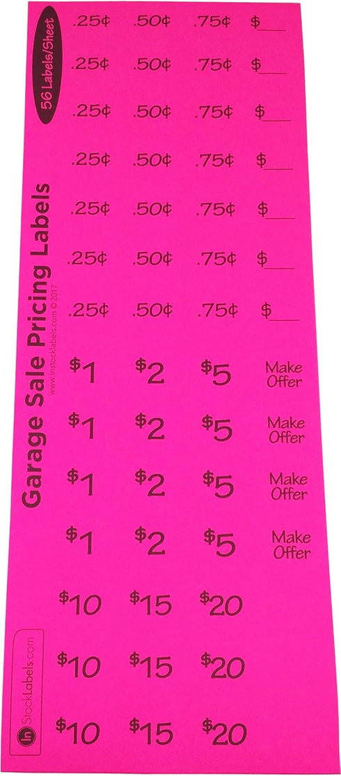 Garage Sale Stickers Round Fluorescent Price Stickers for Yard Sales Flea Market Supplies Moving Sale Labels 3/4 Inch 6 Sheets Per Pack 336 Sticke...
