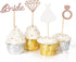 36PCS Bridal Shower Cupcake Topper, Diamond Ring Wedding Dress Cupcake Picks for Wedding Engagement Bridal Shower Decorations Bachelorette Party...