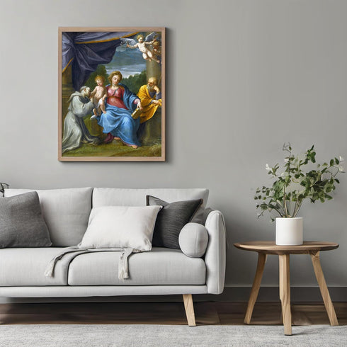Posterizer 1 pcs-Holy Family with Saint Francis painting poster-Religious Posters-Gifts for Christians -Decor for Church, Sunday School Classroom-...