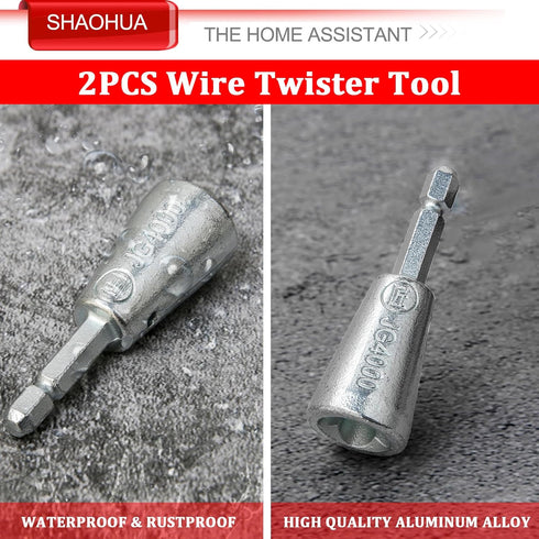 SHAOHUA 2PCS Wire Nut Twister, Wire Twister Tool for Drill, Drill Wire Twister, Upgrades Wire Nut Twister for Electrical Power Drill, 1/4" Chuck E...