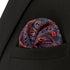 S&W SHLAX&WING Paisley Mens Tie Blue Red Matching Pocket Square Only...