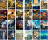 Large Stickers 24 pcs (2.5"x3.5" Each) People in Amazing Landscapes Vintage Postcards Saturated Retro Greeting Card Reprint...