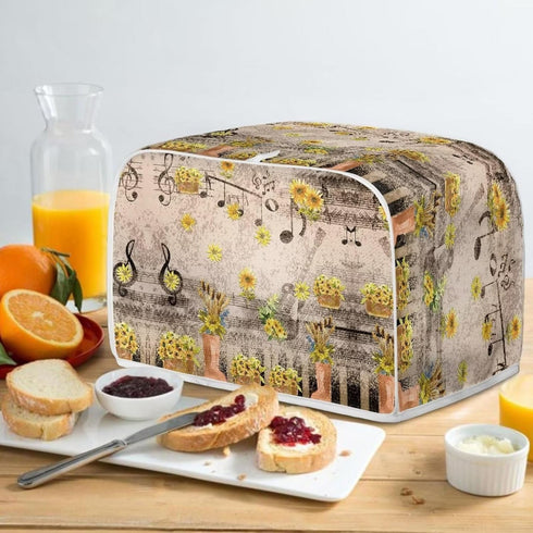Autumn Music Note Toaster Covers 4 Slice Decorative Covers for Small Kitchen Appliance, Reversible Toaster Cover Bread Maker Protector...