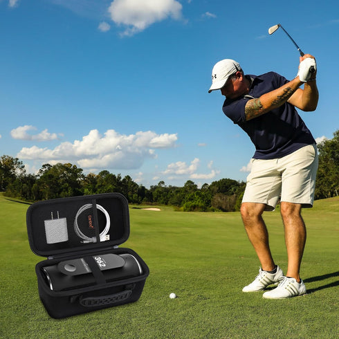 Canboc Hard Carrying Case Compatible with Blue Tees Golf Player+ GPS Speaker with Touch Screen Display, GPS Speaker Player Bag, Mesh Pocket fits C...