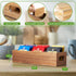 Tea Bag Organizer, Acacia Tea Bag Holder, Tea Storage Containers with 3 Slots, Wooden Sugar Packet Holder, Mini Tea Bag Caddy Box for Countertop...
