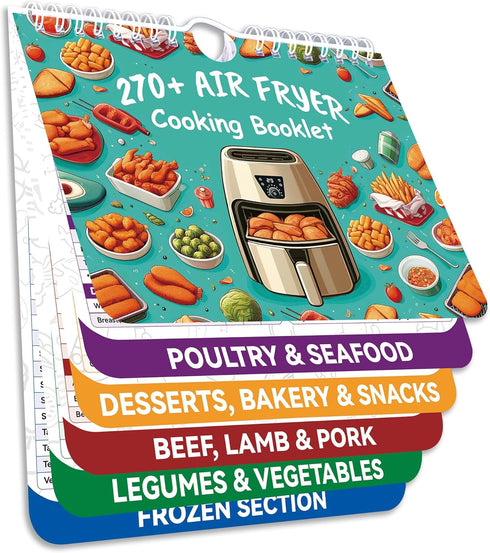 270+ Foods Air Fryer Cheat Sheet Magnets Cooking Guide Booklet For Air Fryer Accessories, Cookbooks Air Fryer Cooking Guide Flip Chart, Air Fryer ...