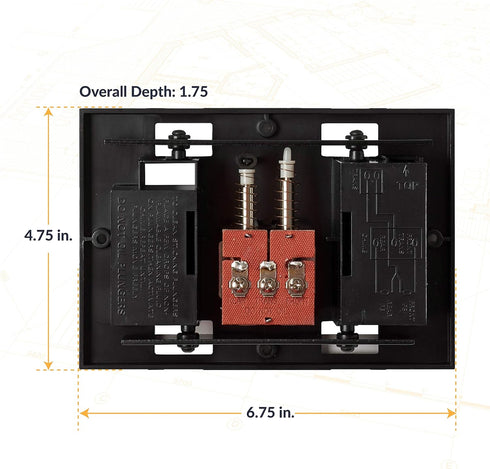 Newhouse Hardware CHIMEBASE2 Door Bell Chime Mechanism Assembly, Fits Most Nutone Models, 6.75” L x 4.75” W x 1.75” H, Black...