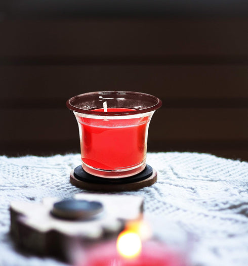 HYOOLA Clear Cup Scented Votive Candles - Strawberry - 12 Hour Burn Time - 4 Pack - European Made...