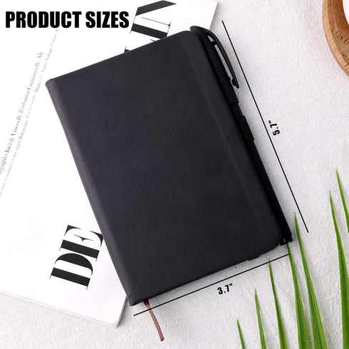 Koogel 3PCS Pocket Notebook Journals, Mini Notebooks with Pen Holder Hardcover Small Notepads for Note Taking School Office Black...