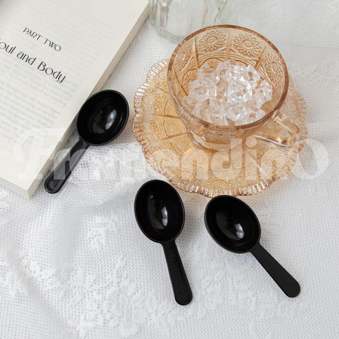 Framendino, 10 Pack Plastic Coffee Measuring Spoons Short Handle Scoops for Tea Sugar Cereal Milk Powder Spices Black 7g...