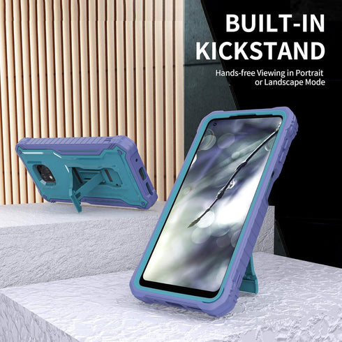 DUOPAL for Motorola Moto G Power 2021 Case, Military Grade Protection Shockproof Case with Tempered Glass HD Screen Protector and Kickstand Compat...