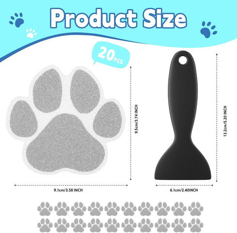 20 PCS Original Non-Slip Bathtub Stickers, Large Safety Bathroom Tubs Showers Treads Adhesive Decals with Scraper...