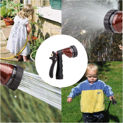 GREEN MOUNT Water Hose Nozzle Spray Nozzle, Metal Garden Hose Nozzle with Adjustable Spray Patterns, Perfect for Watering Plants, Washing Cars...