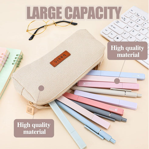 24 Pack Aesthetic School Supplies Include Small Pencil Case 12 Pcs Cute Highlighters 5 Pcs Quick Dry Black Ink Gel Pens 6 Pcs Clear Transparent St...