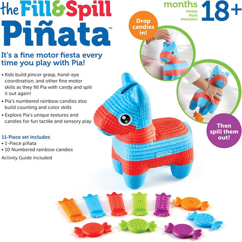 Learning Resources Pia The Fill & Spill Piñata - 11 Pieces, Age 18 Months Top Toddler Toys, Preschool, Fine Motor Skills, Educational Toys...