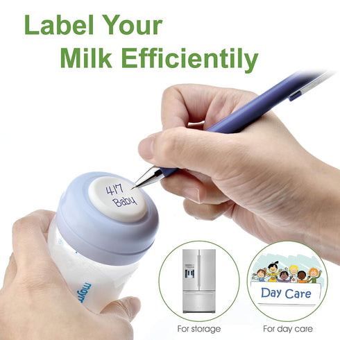 Maymom Write & Reuse Baby Bottle Labels for Daycare/Sealing Disc Compatible with Philips Classic Bottles, Maymom Screw Ring....