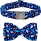 Lionheart glory American Flag Dog Collar 4 of July Dog Bow Collar Independence Day Heavy Duty Adjustable Patriotic Dog Collar with Bowtie for Larg...
