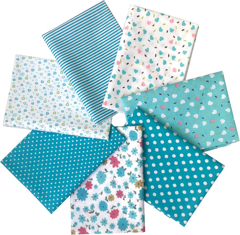 Quilting Fabric Misscrafts 7pcs 50 x 50cm Cotton Fabric DIY Making Supplies Craft Patchwork Fabric Bundle Fat Quarter Pre-Cut Quilt Squares for DI...