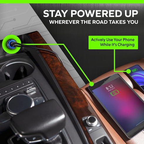Car Charger Adapter - Metal, Portable, 3.0 Car Chargers with Dual USB Ports and Fast Charging Technology - Compatible with iPhone, iPad, Samsung G...
