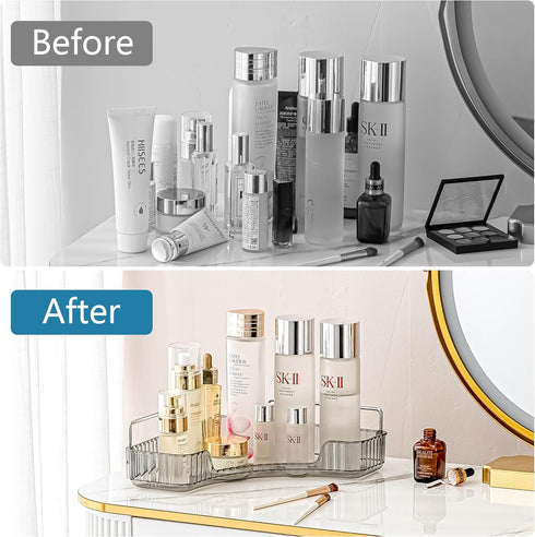 Corner Bathroom Countertop Organizer, 1 Tier Vanity Trays for Bathroom Counter, Makeup Organizer, Perfume Tray, Kitchen Spice Rack, Fits 90 Corner...
